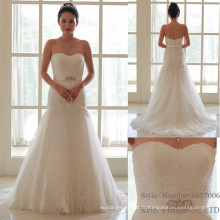 Novo modelo de vestido de noiva de marfim elegante de marfim elegante 2016